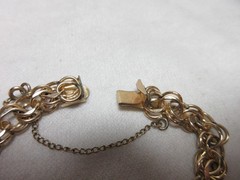 JB 12K GOLD FILLED DOUBLE LINK BRACELET WITH SAFETY CHAIN #23