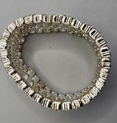 Rhinestone Wide Bracelet Stretch Band Clear Glass Stones Sparkling Party