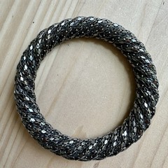 VTG 1970s Bangle Bracelet Size 7.5 Metal Mesh Silver Tone Disco Chic Vibe Rare