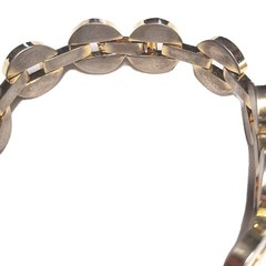 Vintage Gold Tone Chunky Open Center Round Link Chain Bracelet Retro Costume GUC