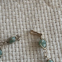 Woman’s Vintage Nephrite Jade Wire Wrapped Bracelet 7.5 Inch