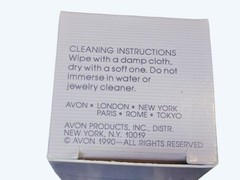 Avon Vtg 1990 Gold-Tone Add an Initial Charm With Rhinestones Unused In Box