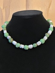 Vintage white and green necklace.