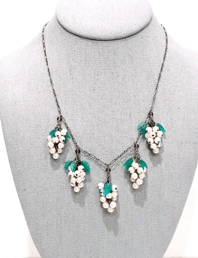 Vintage 925 Lucy Isaacs Grape Cluster Necklace Rare SEE DESCRIPTION Free Ship!