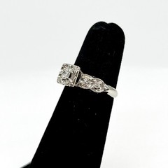 14k White Gold Vintage Art Deco Diamond Engagement Ring Size 3.5 (1705942-11)