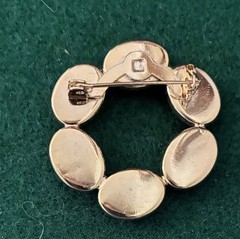 Vintage Scarab Bracelet Double Link w/ Safety Chain Clasp & Gold Tone Brooch Pin