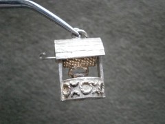 Large Wishing Well Vintage Sterling Silver Bracelet Charm Pendant 5.2g