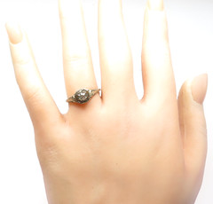 Antique Art Deco 1920’s European Diamond Engagement Rg 18KW Sz 6.25 UK-M EGL USA