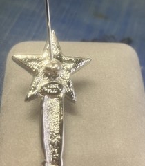 Kirks Folly Aurora Borealis Silver Tone Star Wand Pin
