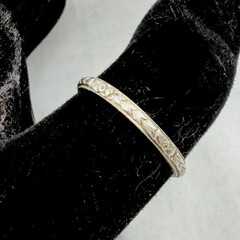 Antique 18K White Gold Wedding Band Ring Bridal Wreath Bouquet Orange Blossom