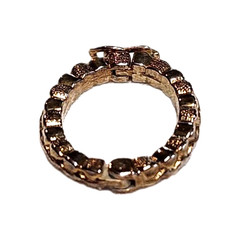 Vintage Textured Gold Tone Oval Holder Scarf Ring Clip Handkerchief 1″ Retro GUC