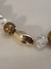VTG AB Beads Metal & Glass Chrome Beads 24″ Haskell? Necklace Pat. No. 3427691
