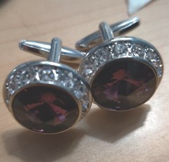 Pair Of Cufflinks – New No Brand Name On Cufflinks Purple Stone