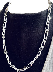 Monet Figaro Chain Necklace Silver Plated Metal 22″ Retro 80’s Timeless Classic
