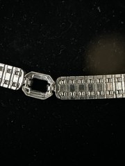 Art Deco Wachenheimer Diamonbar Buckle Sterling Silver Rhinestone Bracelet