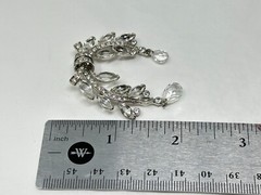 VTG Casual Corner Signed Silvertone Clear Crystal Rhinestone Brooch Pin