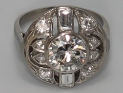 Beautiful Art Deco Vintage Diamond Ring Circa 1935 H Color Size 5.25 APPRAISED