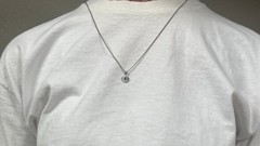 14K Solid White Gold Natural Emerald Circle Reflection Pendant Necklace