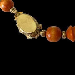 Mode-Art Signed Orange Bead Costume Necklace & Earrings Arthur Pepper Vintage