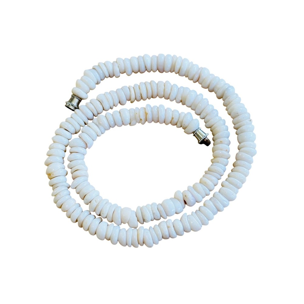 VTG Hawaiian Puka Shell Choker Necklace Surfer 70s 17.5″ Beads 36g Hawaii Groovy