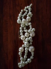 Vintage Faux Pearl Necklace Champagne Bubbles White Costume Jewelry Signed
