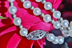 925 sterling silver 18.0″ necklace 5mm cultured pearl silver bead 13.6g