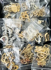 100 Vintage INITIAL Letter Brooch Pins Lot 35 Signed Trifari Sarah Anne Klein