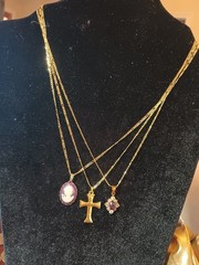 XP Chain Necklace 17″, 14 K Figaro Gold Plated. Pendant Not Included