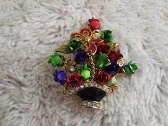 Colorful Flower Basket Pin (A22)