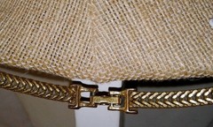 Vintage Signed Goldette Cameo Tassel Necklace Lariat Gold Plated Herringbone