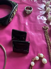 Lot Of Vintage Jewelry Mix Brooches Necklaces Bracelet Earrings Ring
