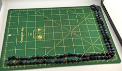Vintage Beaded Hand Knotted Dyed Stone Necklace 30″ + Long 792