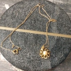 Gold Filled Cultured Pearl Flower Necklace 18in
