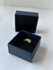 Vintage Clear Cubic Zirconia Ring Gold Plated Womens Size 7