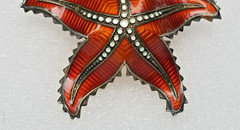 Vtg Norway Ivar Holth Gilt Sterling Silver Enamel Starfish Brooch 45mm 8.18 gram