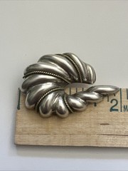 Vintage Signed TA 97 925 Clip-On Earrings 2″ Cornucopia Horn Mexico
