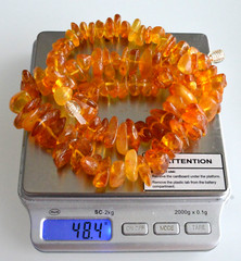 48gr RUSSIAN SOVIET BALTIC AMBER BEAD NECKLACE 琥珀 BRACELET STONE PENDANT EARRING