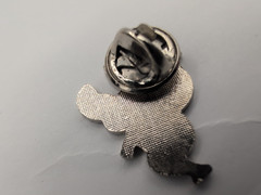 Black Knight on Horseback Red Flag Battle Vintage Tack Pin