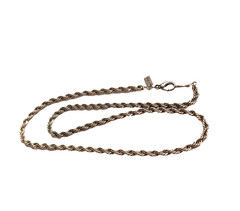 Vintage Revlon Rope Twisted Chain Necklace 18″ Silver Tone Costume 4mm Wide GUC