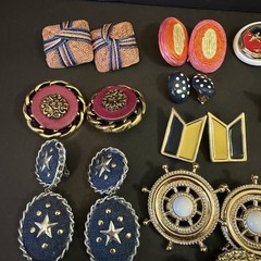 Vintage Costume Jewelry Earrings 80s 90s Y2K Pierced Clip Chunky Retro Lot 56x