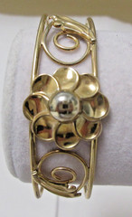 Vintage Barclay 1/20 12k Gold Filled Flower Cuff Bracelet 6 1/2″