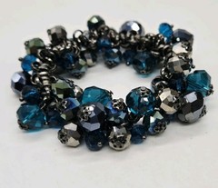 Crystal Stretch Bracelet Multicolored Colorful Blue Black Cha Cha OSFM