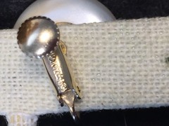Vtg. Marvella Faux Pearl Drop & Button Gold &Silver Tone Screw Back Earrings