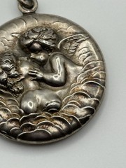 Antique Unger Brothers Unsigned Loves Dream Sterling Silver Locket Pendant