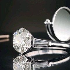 Vintage Platinum Engagement Ring 2.40CT.Lab Grown Old Euro Round Cut Diamond