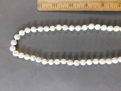 ANTIQUE HAND TIED OPALINE GLASS BEAD NECKLACE