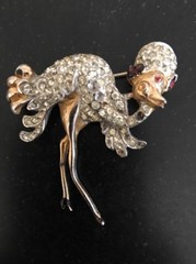 Vintage Ostrich Brooch Unique Old Rhinestones As Pictured 2”