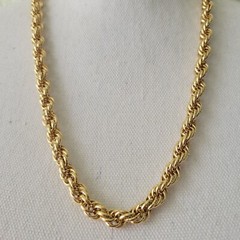 Romanza Italy Yellow Gold Plated Necklace Chunky Multi-Link 24″