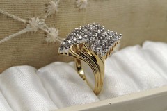 10k Yellow gold ring 1.00ct natural not enhanced diamond 4.8gr size:7.5 N1033E