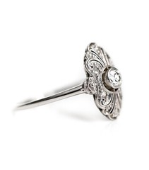 Old European Cut Filigree Ring 2.0 Ct Lab Created Diamond 14k White Gold Over